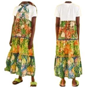 FARM Rio Caipirinha Floral Midi T-Shirt Dress